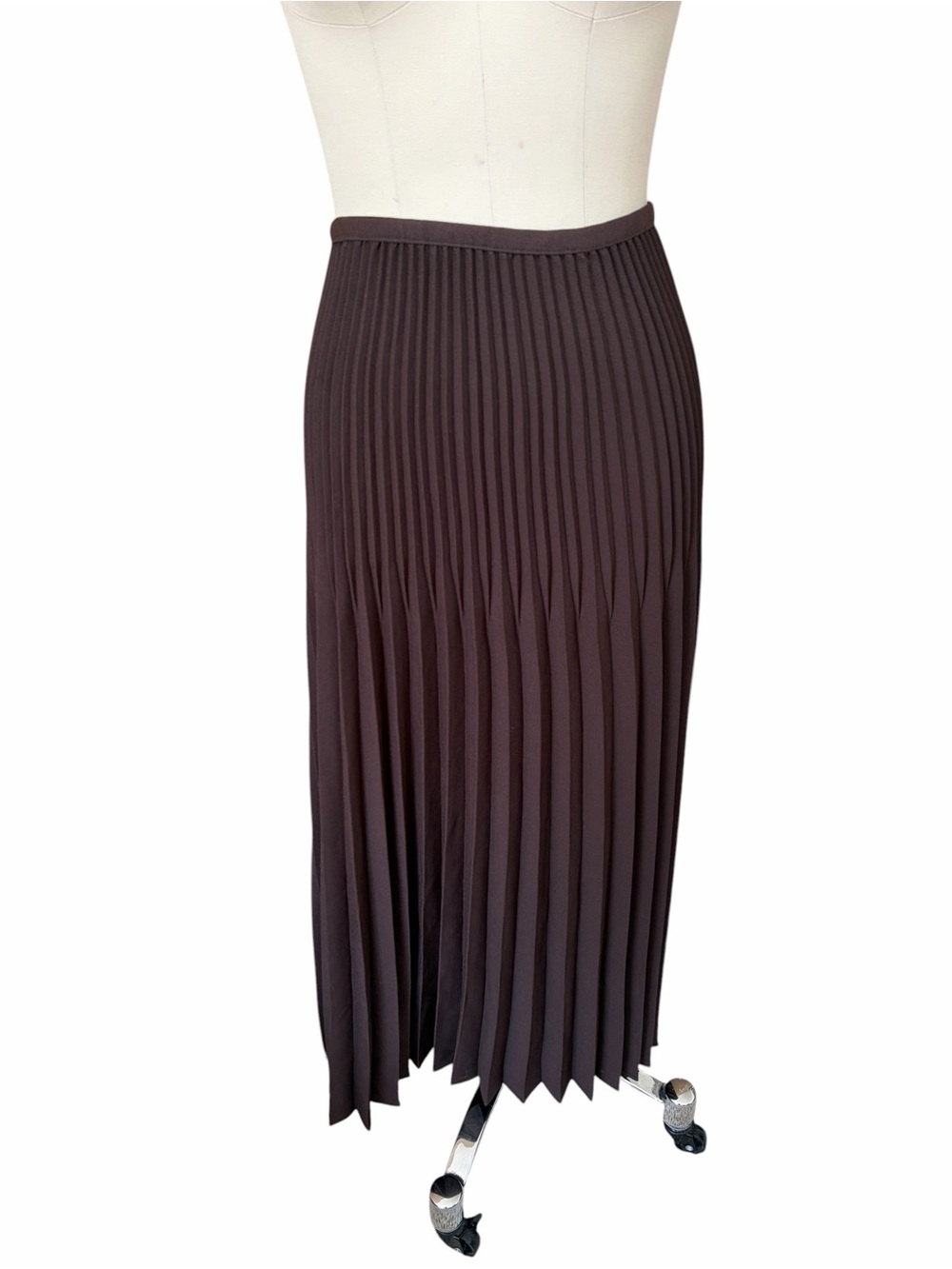 Quince Brown Pleated Midi Skirt - Picture 4 of 8